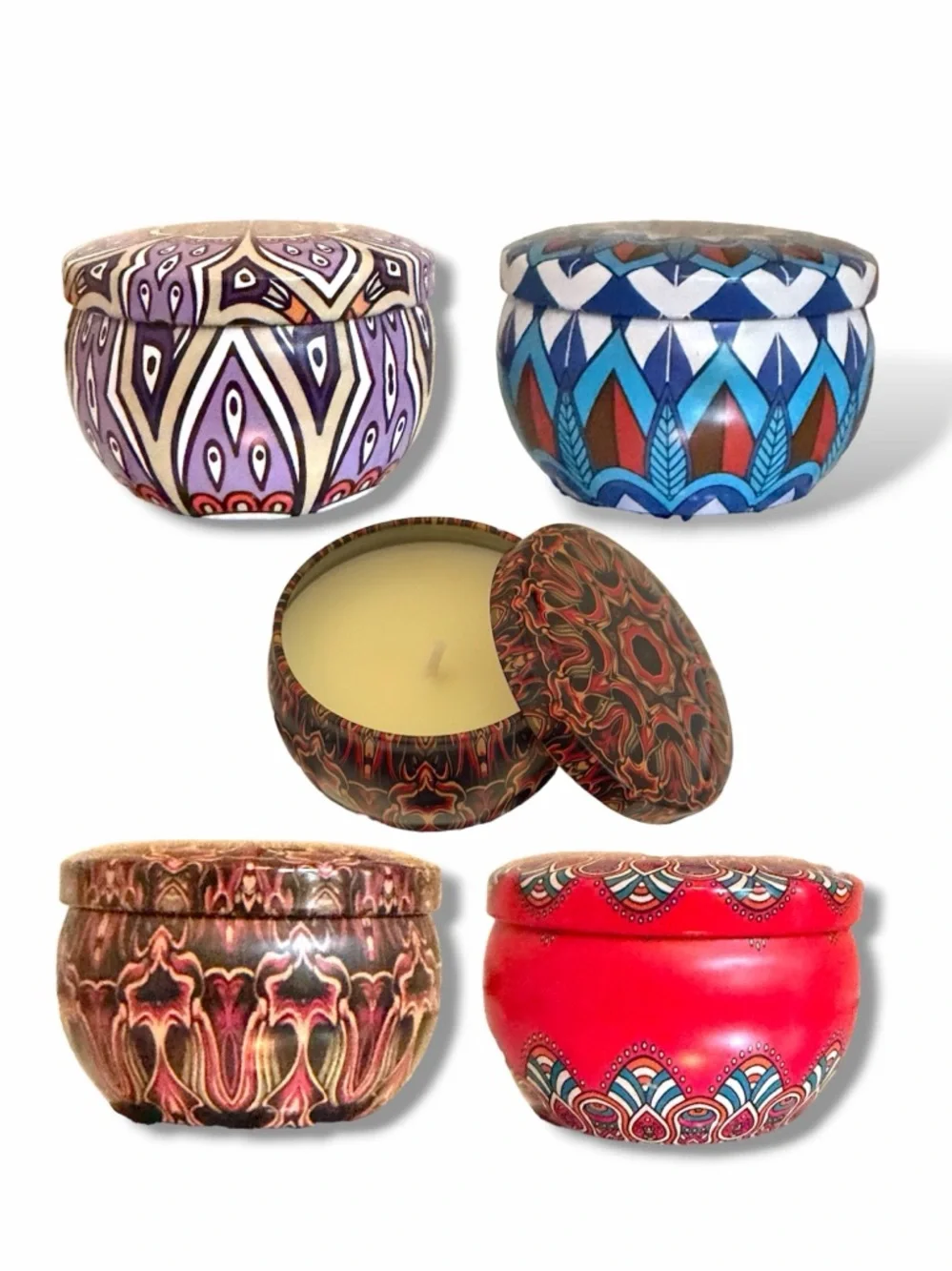 Choice of TWO 2.5 oz 100% Soy Wax scented candles & Keepsake Tin